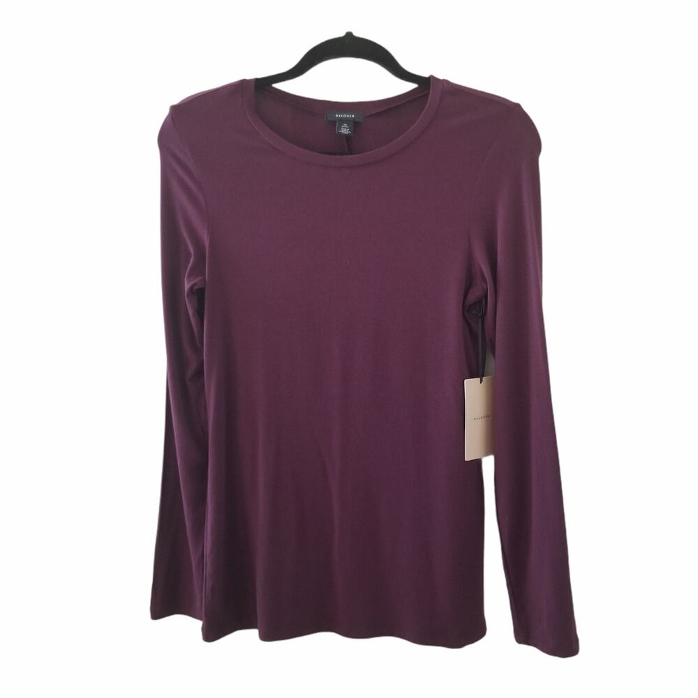 NWT Halogen Burgundy Long Sleeve Shirt Size Medium Petite